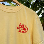 Add a touch of cannabis culture to your wardrobe with this 'It's 420' embroidered tee