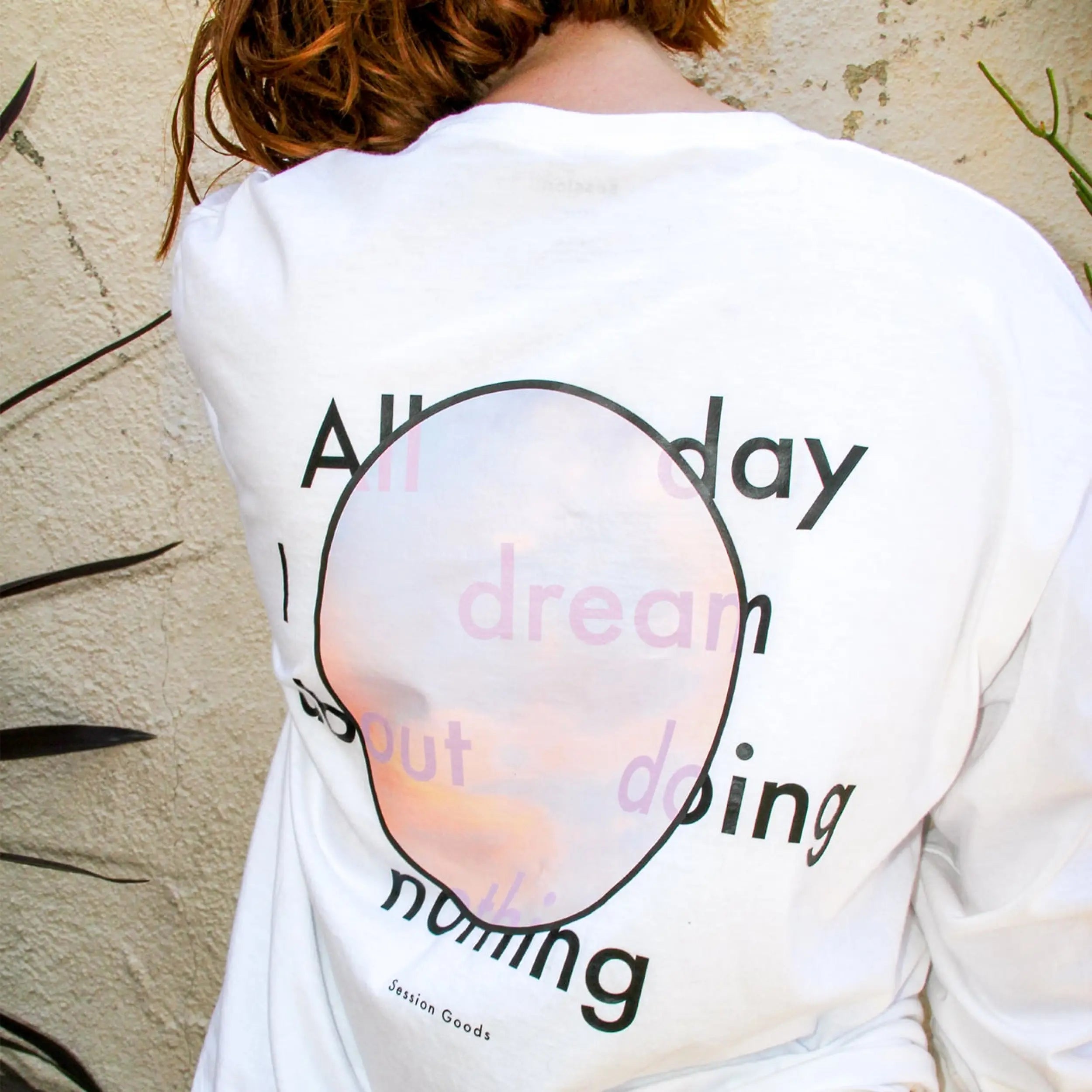 Dreamy comfort: Our long sleeve tee features a laid-back graphic for all-day chill.