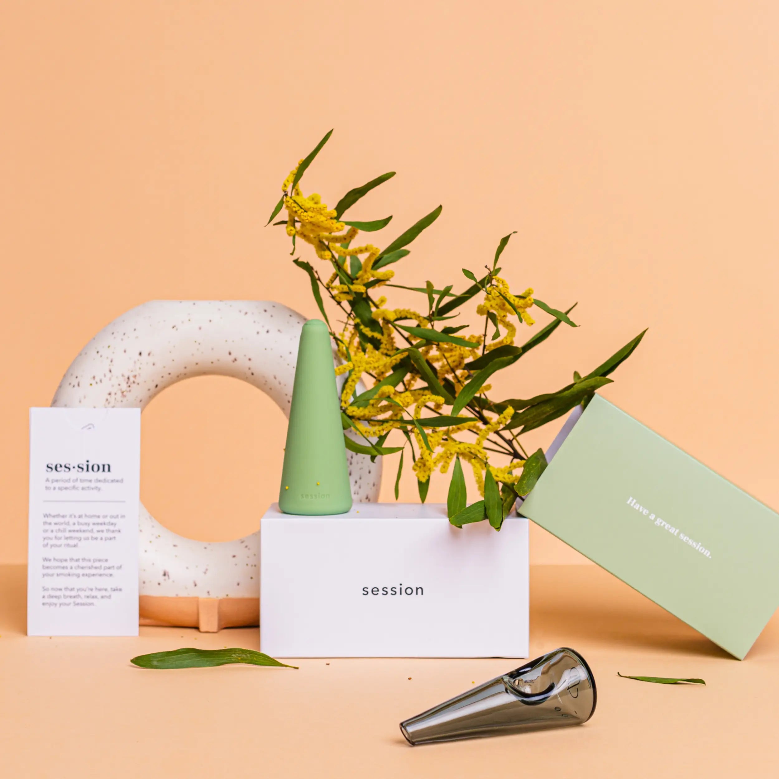 Elevate Your Smoking Style with Session's Refreshing Celery Green Pipe.