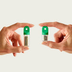 Stash pods in 2 sizes desire green colorways. Holds your weed togo.