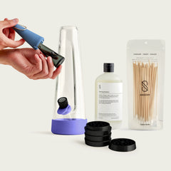 Session Black Friday Bundle with Moonlight bong, Indigo pipe, grinder, and cleaning kit.