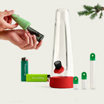 Discover festive vibes with our Holiday Bundle: Crimson red Bong, Celery Green Pipe, Stash Kit, and a 2-Pack of Green Lighters.