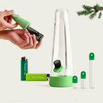Discover festive vibes with our Holiday Bundle: Celery Green Bong, Desire Green Pipe, Stash Kit, and our glass cleaning kit