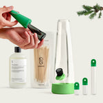 Discover festive vibes with our Holiday Bundle: Celery Green Bong, Desire Green Pipe, Stash Kit, and our glass cleaning kit