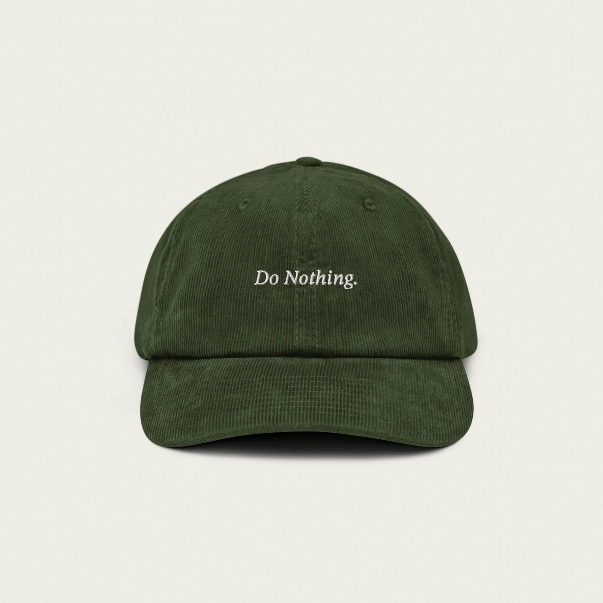 Do Nothing. Green Corduroy Hat Session Goods