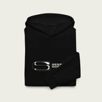 Black sleeveless hoodie with a Normform logo on a light gray background
