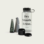 premium on-the-go travel kit, high quality borosilicate glass pipe with silicone carry sleeve, airtight premium ashtray and portable stash pods.