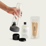 Starter bundle with charcoal bong, ashtray and cleaning kit.